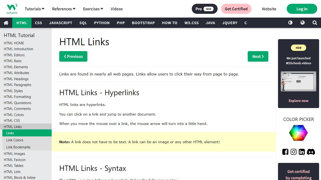HTML Links Hyperlinks - W3Schools